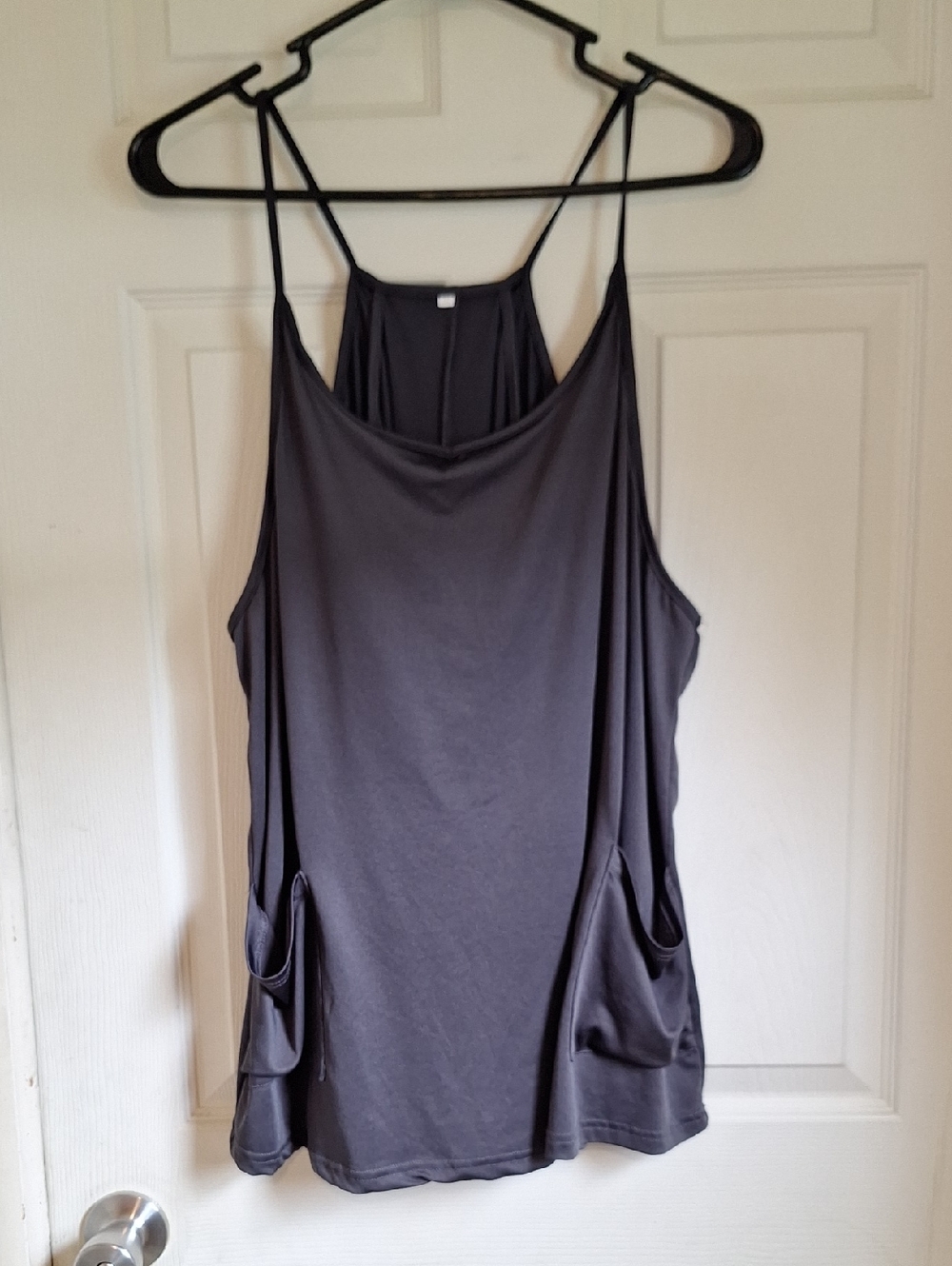 Women's Charcoal Gray Athletic Short Dress with Pockets Size 2XL